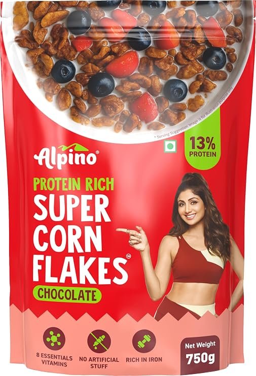 Alpino Protein Rich Super Corn Flakes Chocolate 750G